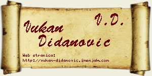 Vukan Didanović vizit kartica